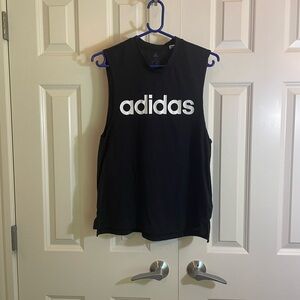Adidas Black Sleeveless Top with White Logo
